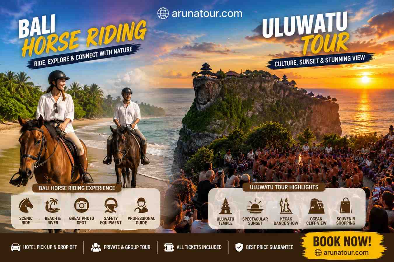 bali horse riding dan uluwatu tour