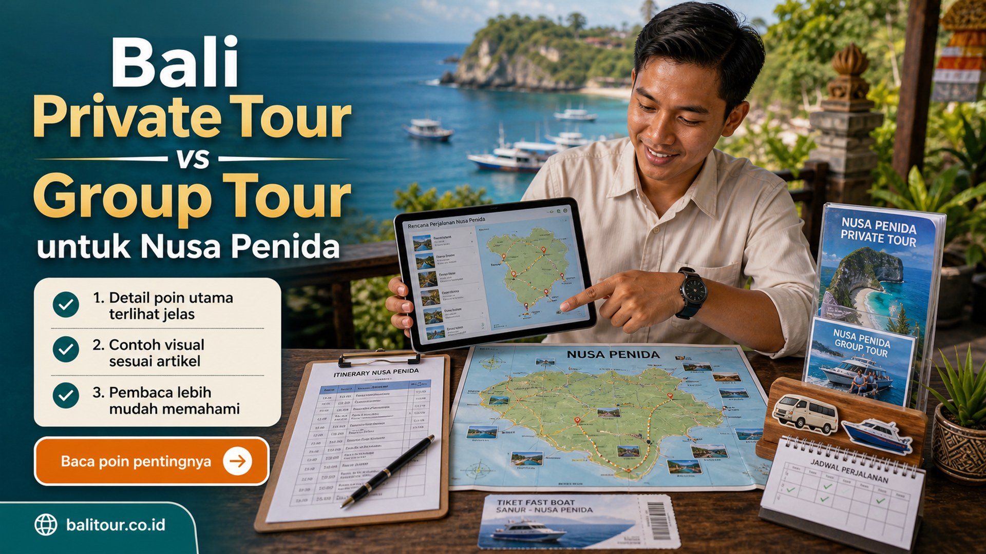 Ilustrasi Bali Tour - Bali Private Tour vs Group Tour untuk Nusa Penida