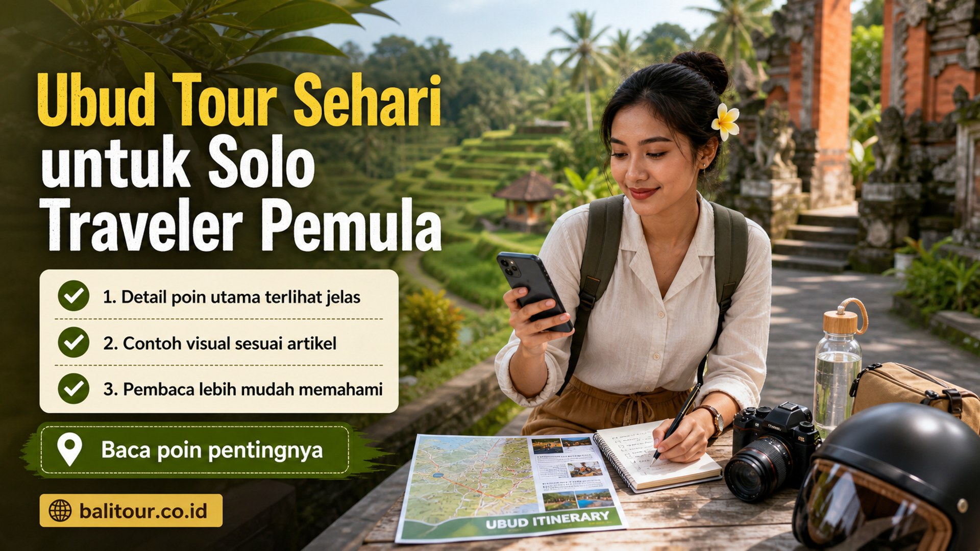 Ilustrasi Bali Tour - Ubud Tour Sehari untuk Solo Traveler Pemula