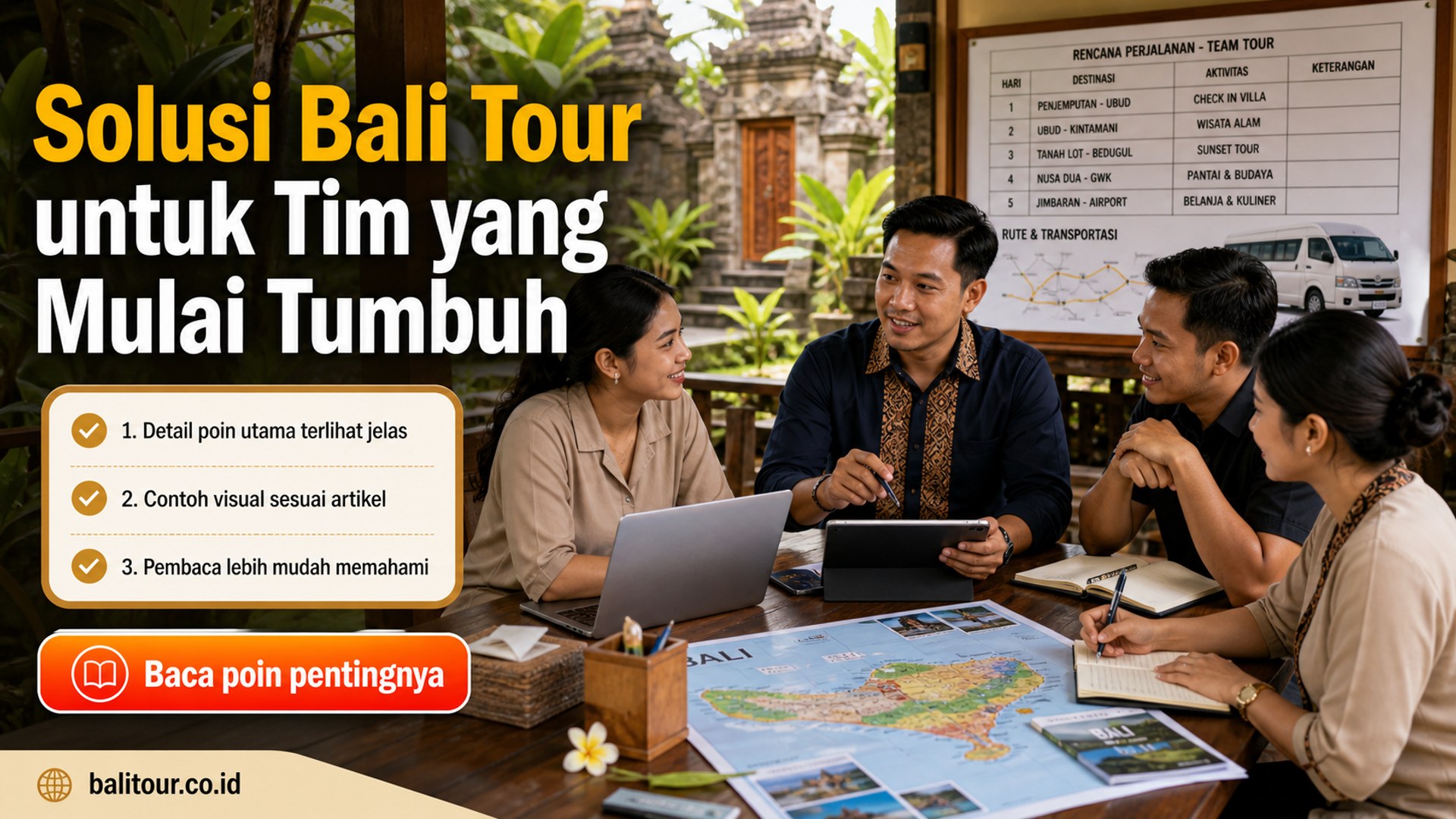 Ilustrasi Solusi Bali Tour untuk Tim yang Mulai Tumbuh