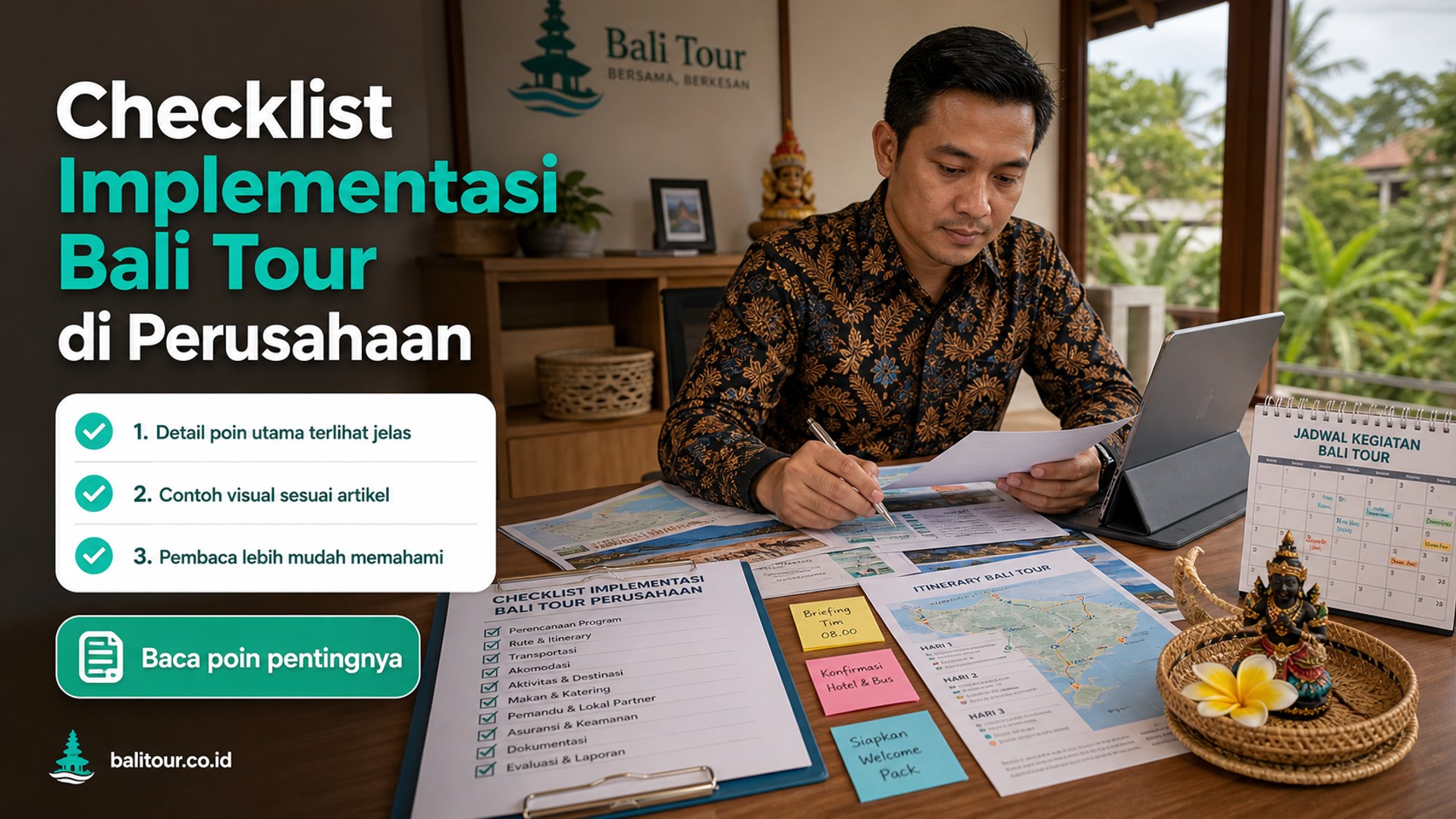 Ilustrasi Checklist Implementasi Bali Tour di Perusahaan