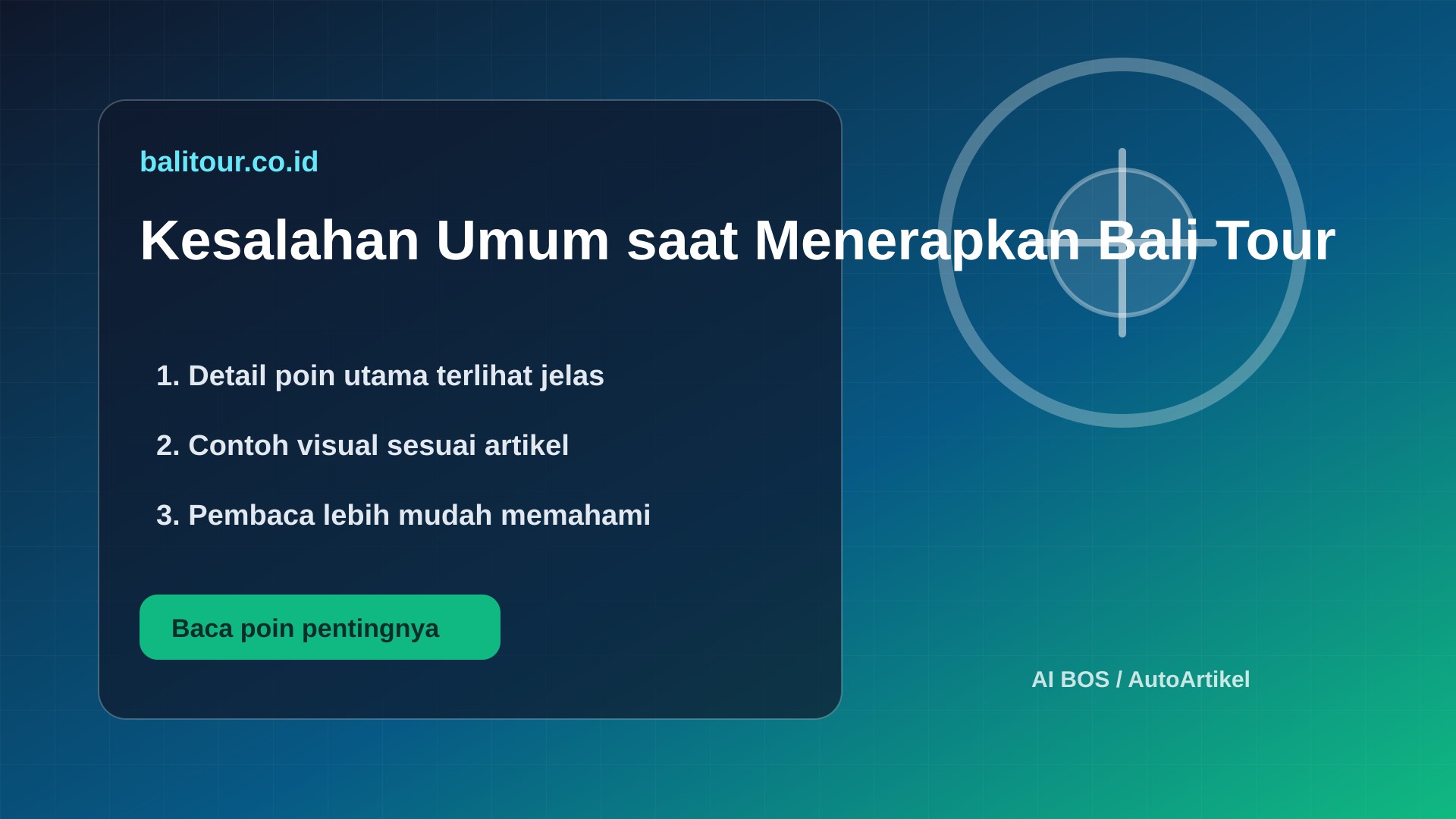 Ilustrasi Kesalahan Umum saat Menerapkan Bali Tour