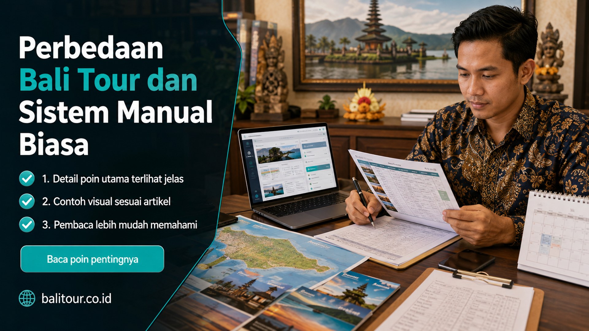 Ilustrasi Perbedaan Bali Tour dan Sistem Manual Biasa